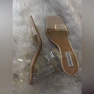 Steve Madden Beige and Clear Heels